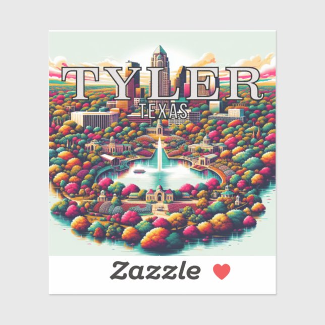 Tyler Texas 3 Inch Vinyl Sticker (Sheet)