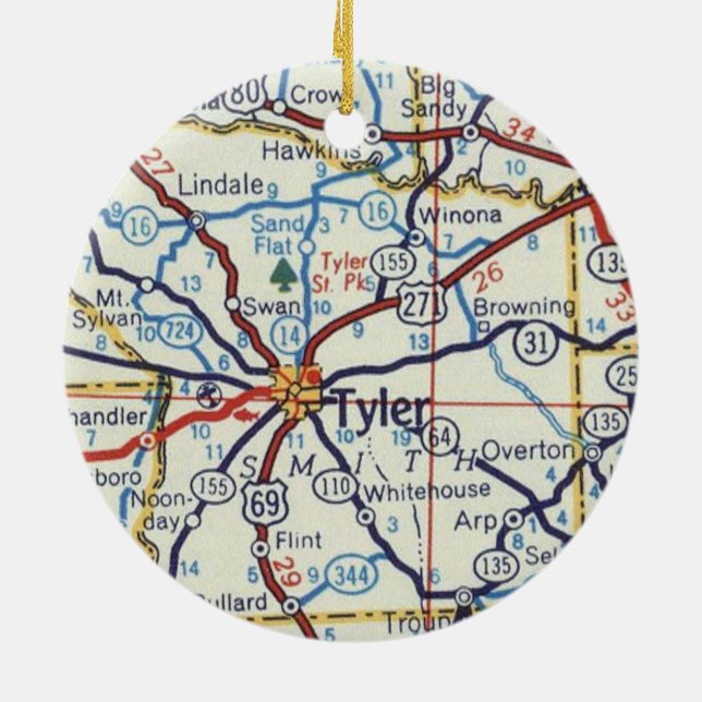 Tyler Texas Christmas Ornament (Back)