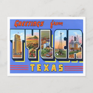 Tyler, Texas Vintage Big Letters Postcard