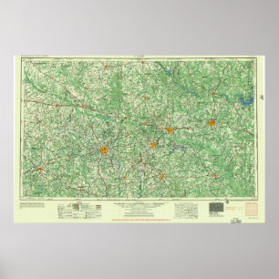 Tyler TX Vintage Topo Map Poster