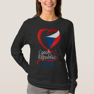 Tyn Nad Vltavou Czech Republic Heart Flag Coat Of  T-Shirt