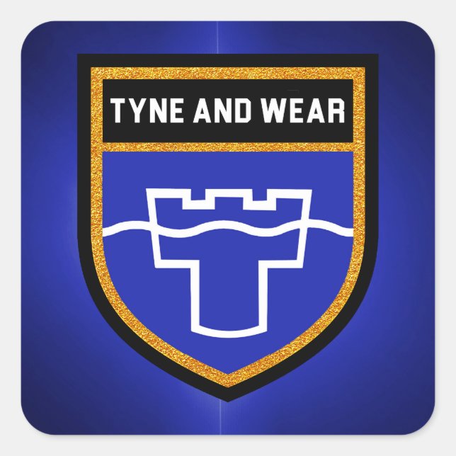 Tyne and Wear Flag Square Sticker (Front)