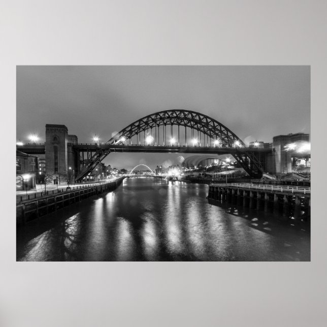 Tyne Bridge at night Poster (Front)