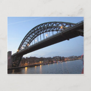 Tyne Bridge Evening Lights Postcard