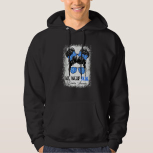Type1 Diabetes Awareness Month Bleached Messy Bun  Hoodie