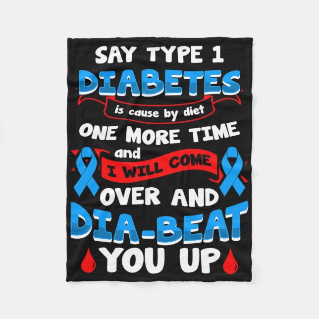 Type 1 Diabetes Awareness 1  Fleece Blanket (Front)