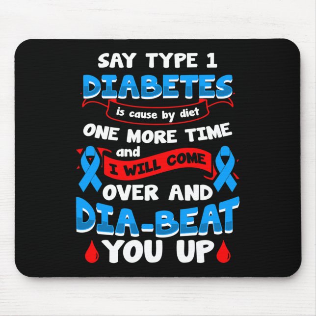 Type 1 Diabetes Awareness 1  Mouse Mat (Front)