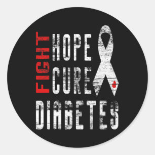 Type 1 Diabetes Awareness - Cure Diabetes Classic Round Sticker