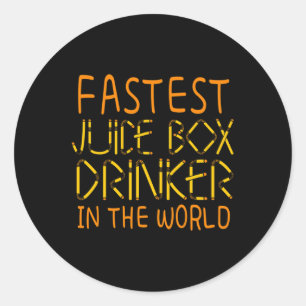 Type 1 Diabetes Awareness Fastest Juice Box Drinke Classic Round Sticker