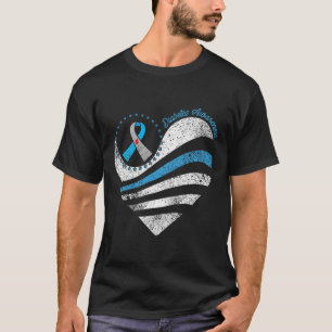 Type 1 Diabetes Awareness Heart Ribbon T-Shirt