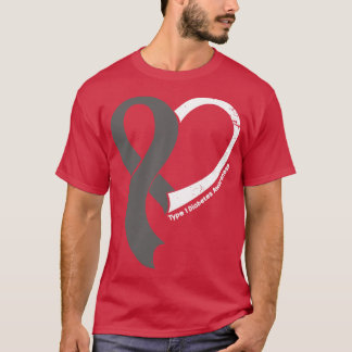 Type 1 Diabetes Awareness Hope Love Heart Ribbon H T-Shirt