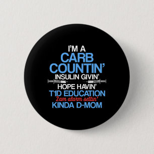 Type 1 Diabetes Awareness Mum T1D Warrior Survivor 6 Cm Round Badge
