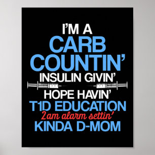 Type 1 Diabetes Awareness Mum T1D Warrior Survivor Poster