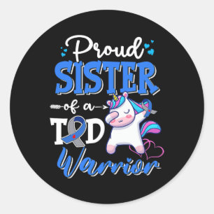 Type 1 Diabetes Awareness Proud Sister Of A T1D Wa Classic Round Sticker
