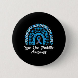 Type 1 Diabetes Awareness Rainbow Month Leopard Ri 6 Cm Round Badge