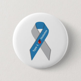 Type 1 Diabetes Awareness Ribbon 6 Cm Round Badge