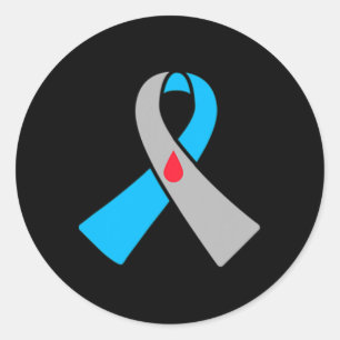 Type 1 Diabetes Awareness Ribbon Badge  Classic Round Sticker