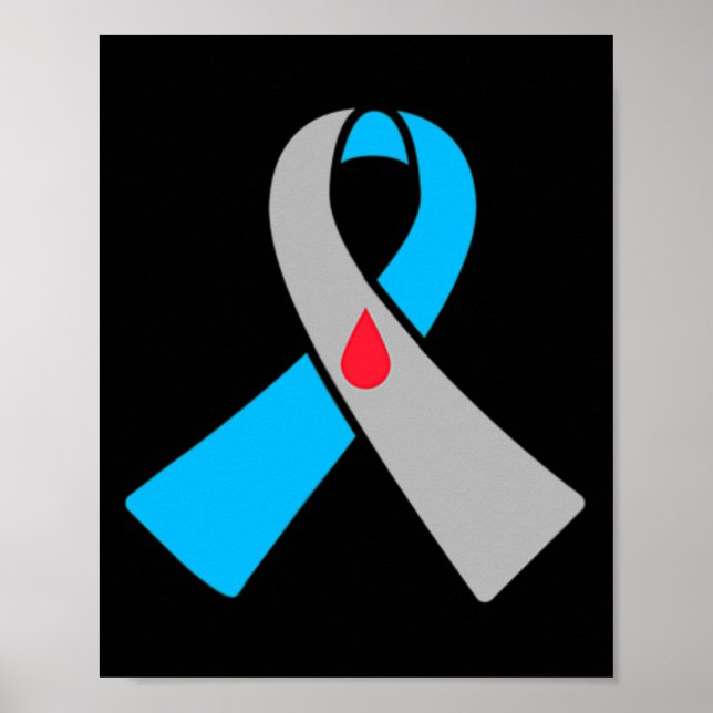 Type 1 Diabetes Awareness Ribbon Badge  Poster (Front)