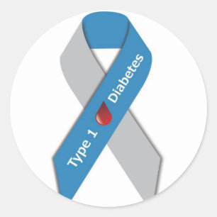 Type 1 Diabetes Awareness Ribbon Classic Round Sticker
