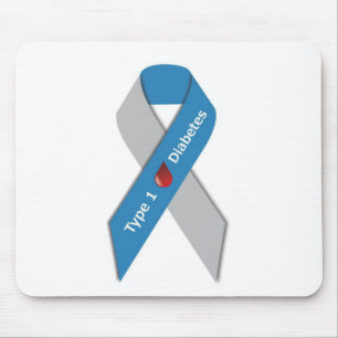 Type 1 Diabetes Awareness Ribbon Mouse Mat
