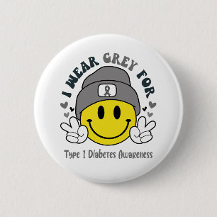 Type 1 Diabetes Awareness Ribbon Support Gifts 6 Cm Round Badge