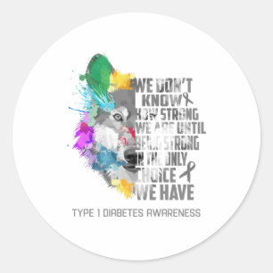 Type 1 Diabetes Awareness Ribbon Support Gifts Classic Round Sticker