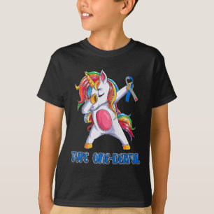 Type 1 Diabetes Awareness Ribbon T1D Unicorn Girls T-Shirt