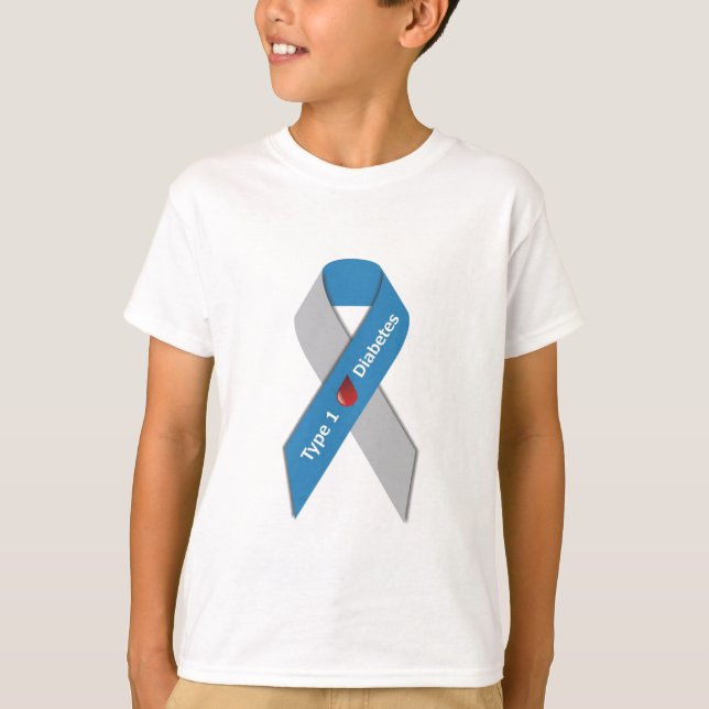 Type 1 Diabetes Awareness Ribbon T-Shirt (Front)