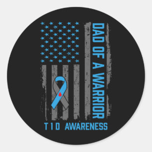 Type 1 Diabetes Awareness T1d Dad Of Warrior Type Classic Round Sticker