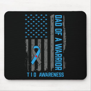 Type 1 Diabetes Awareness T1d Dad Of Warrior Type Mouse Mat