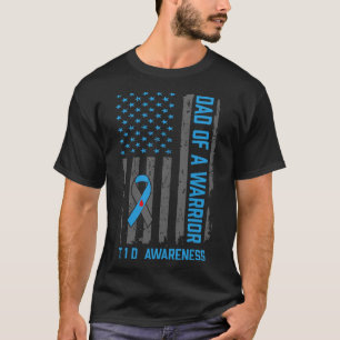 Type 1 Diabetes Awareness T1D Dad of Warrior Type T-Shirt