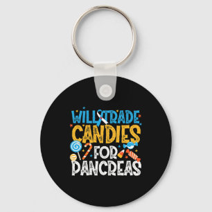 Type 1 Diabetes Awareness Trade Candy For Pancreas Key Ring