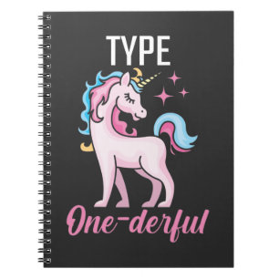 Type 1 Diabetes Awareness Unicorn Diabetic Patient Notebook