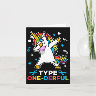 Type 1 Diabetes Awareness Unicorn Type One-derful Card