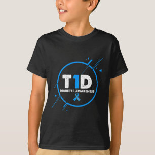 Type 1 Diabetes Awareness Vintage Diabetic T1d Dad T-Shirt