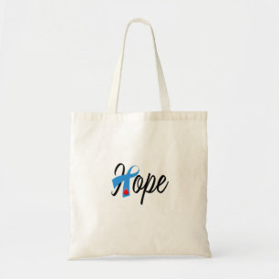 Type 1 Diabetes Blue Ribbon Awareness HOPE Tote Bag