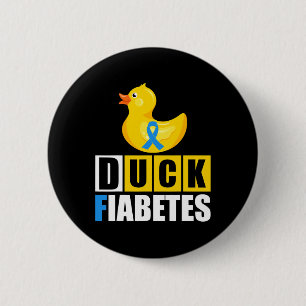 Type 1 Diabetes Duck Fiabetes T1D Awareness  6 Cm Round Badge