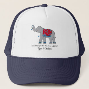 Type 1 Diabetes Elephant of Awareness and Hope Trucker Hat