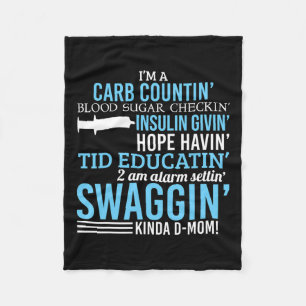 Type 1 Diabetes Mum Fun T1d Diabetic Awareness Wom Fleece Blanket