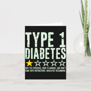 Type 1 Diabetes One Star Rating, T1d Awareness Dia Card