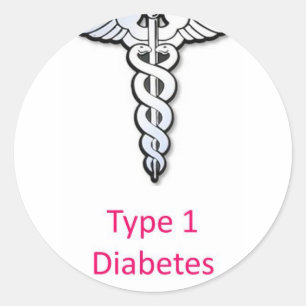 Type 1 Diabetes pink Classic Round Sticker
