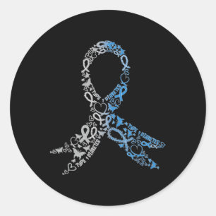 Type 1 Diabetes Ribbon Juvenile Diabetes Awareness Classic Round Sticker