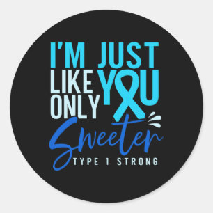 Type 1 Diabetes Strong T1d Awareness  Classic Round Sticker
