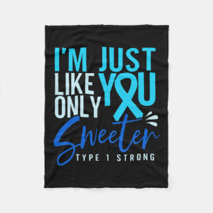 Type 1 Diabetes Strong T1d Awareness Fleece Blanket