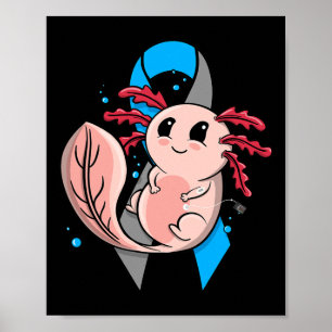 Type 1 Diabetes T1d Awareness Cute Axolotl Insulin Poster