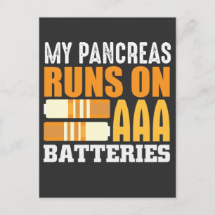 Type 1 Diabetes T1D Awareness Diabetic Battery Postcard