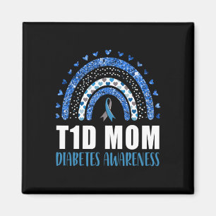 Type 1 Diabetes T1d Mum Diabetes Awareness Rainbow Magnet