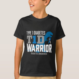 Type 1 Diabetes T-rex T1d Warrior Diabetes Awarene T-Shirt