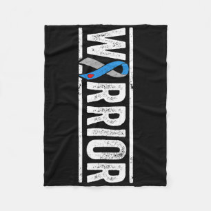 Type 1 Diabetes Warrior - Sideways Awareness Ribbo Fleece Blanket