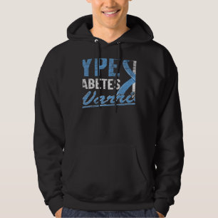 Type 1 Diabetes Warrior T1D Blue Ribbon Diabetes A Hoodie